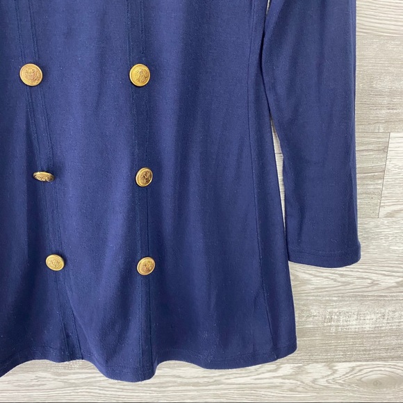 M+P+E Dark Blue Military Button Long Sleeve Dress - Picture 6 of 6